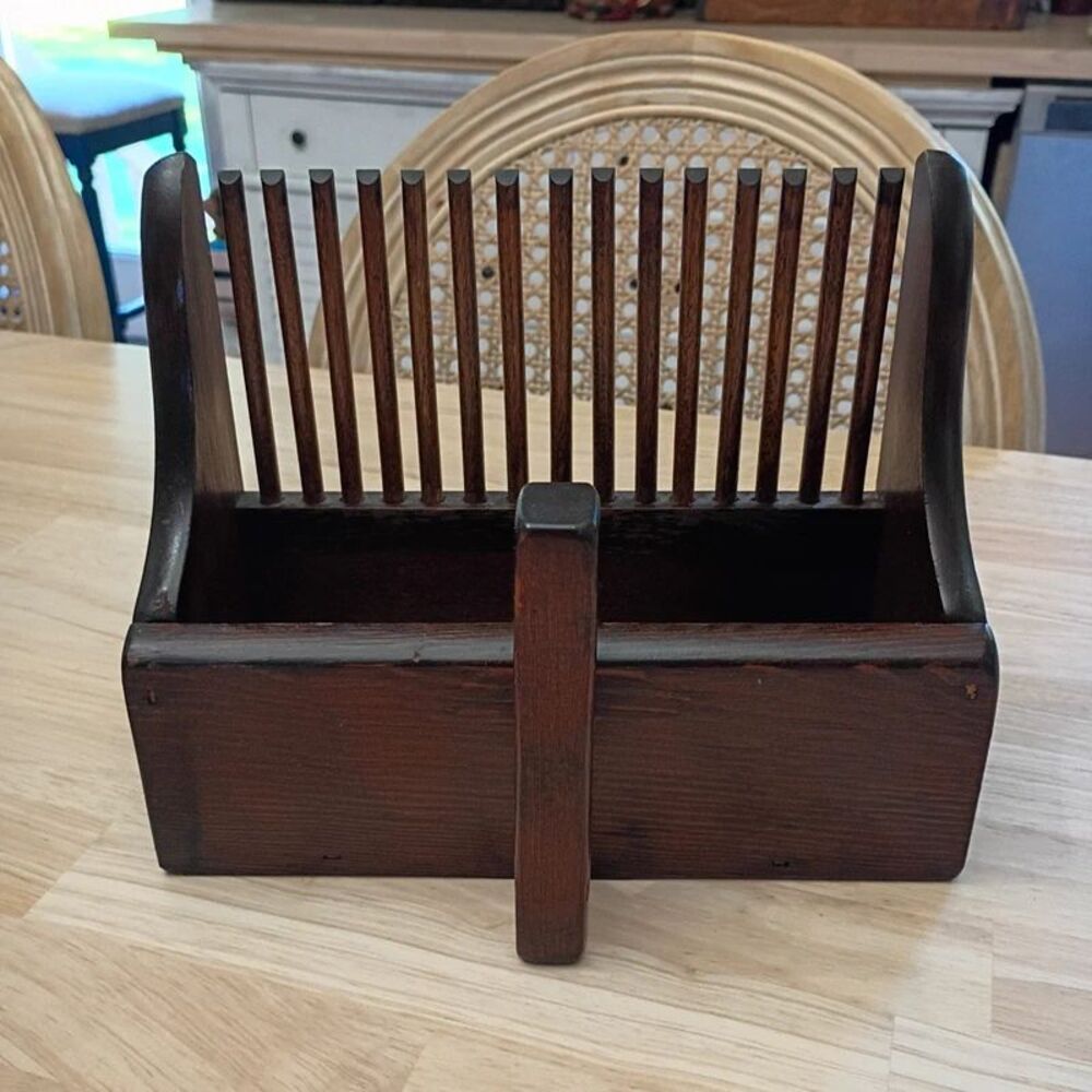 Vintage Solid Wood Cranberry Scoop or Rustic Farmhouse Mail Holder
